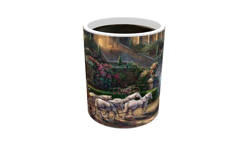 Morphing Mugs Disney - Cinderella - Clock Strikes Midnight - Thomas Kinkade - One 11 oz Color Changing Heat Sensitive Ceramic Mug â€“ Image Revealed When HOT Liquid Is Added! - Image 2